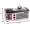 image:imageNostalgia 3in1 Breakfast Station  Includes Coffee Maker NonStick Griddle and 4Slice Toaster Oven  Versatile Breakfast Maker with Timer  AquaPink