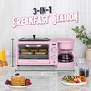 image:imageNostalgia 3in1 Breakfast Station  Includes Coffee Maker NonStick Griddle and 4Slice Toaster Oven  Versatile Breakfast Maker with Timer  AquaPink