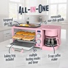 image:imageNostalgia 3in1 Breakfast Station  Includes Coffee Maker NonStick Griddle and 4Slice Toaster Oven  Versatile Breakfast Maker with Timer  AquaPink