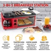 image:imageNostalgia 3in1 Breakfast Station  Includes Coffee Maker NonStick Griddle and 4Slice Toaster Oven  Versatile Breakfast Maker with Timer  AquaRed