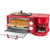 image:imageNostalgia 3in1 Breakfast Station  Includes Coffee Maker NonStick Griddle and 4Slice Toaster Oven  Versatile Breakfast Maker with Timer  AquaRed