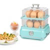 image:imageNostalgia CLEC14AQ Retro Premium 14 Capacity Electric Large HardBoiled Egg Cooker Poached Scrambled Omelets Whites Sandwiches for Keto amp LowCarb Diets Aqua14Egg