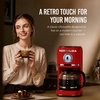 image:imageNostalgia Classic Retro 10 Cup Coffee Maker  OneTouch Drip Brew Reusable Filter  AntiDrip Auto Shutoff amp Time Display  Dishwasher Safe 50 oz Carafe  AquaRed