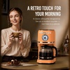 image:imageNostalgia Classic Retro 10 Cup Coffee Maker  OneTouch Drip Brew Reusable Filter  AntiDrip Auto Shutoff amp Time Display  Dishwasher Safe 50 oz Carafe  AquaOrange