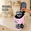image:imageNostalgia Classic Retro 10 Cup Coffee Maker  OneTouch Drip Brew Reusable Filter  AntiDrip Auto Shutoff amp Time Display  Dishwasher Safe 50 oz Carafe  AquaPink