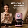 image:imageNostalgia Classic Retro 10 Cup Coffee Maker  OneTouch Drip Brew Reusable Filter  AntiDrip Auto Shutoff amp Time Display  Dishwasher Safe 50 oz Carafe  AquaPink