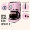 image:imageNostalgia Classic Retro 10 Cup Coffee Maker  OneTouch Drip Brew Reusable Filter  AntiDrip Auto Shutoff amp Time Display  Dishwasher Safe 50 oz Carafe  AquaPink