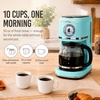 image:imageNostalgia Classic Retro 10 Cup Coffee Maker  OneTouch Drip Brew Reusable Filter  AntiDrip Auto Shutoff amp Time Display  Dishwasher Safe 50 oz Carafe  AquaAqua