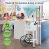 image:imageNostalgia CocaCola 48Inch Tall Snow Cone Cart Makes 72 Icy Treats Includes Metal Scoop Storage Compartment Wheels For Easy Mobility  Coke RedAqua