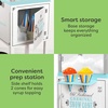 image:imageNostalgia CocaCola 48Inch Tall Snow Cone Cart Makes 72 Icy Treats Includes Metal Scoop Storage Compartment Wheels For Easy Mobility  Coke RedAqua