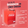 image:imageNostalgia CocaCola Chest Freezer and Refrigerator All in One 35 Cu Ft Includes Rolling Wheels Bottle Opener Lock And Keys Removable Basket Adjustable Temperature with Gauge Red35 CuFt Red
