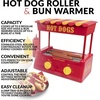 image:imageNostalgia Countertop Hot Dog Roller and Warmer 8 Regular Sized 4 Foot Long Hot Dogs and 6 Bun Capacity Stainless Steel Perfect For Breakfast Sausages Brats Taquitos Egg Rolls