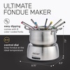 image:imageNostalgia Electric Fondue Party Set  10 oz Melting Pot 4 Roasting Forks amp Detachable Serving Tray  Melted Cheese Chocolate or Dessert  Perfect for Gifts Parties Date Night  BlackStainless