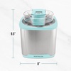 image:imageNostalgia Electric Ice Cream Maker with 2Qt Double Insulated Gel Canister amp Stainless Steel Base  Makes Sorbet Soft Serve and Frozen Yogurt  AquaStainless Aqua