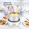 image:imageNostalgia FPS200 6Cup Stainless Steel Electric Fondue Pot with Temperature Control 6 ColorCoded Forks and Removable Pot  Perfect for Chocolate Caramel Cheese Sauces and MoreWhite
