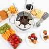 image:imageNostalgia FPS200 6Cup Stainless Steel Electric Fondue Pot with Temperature Control 6 ColorCoded Forks and Removable Pot  Perfect for Chocolate Caramel Cheese Sauces and MoreWhite