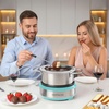 image:imageNostalgia FPS200 6Cup Stainless Steel Electric Fondue Pot with Temperature Control 6 ColorCoded Forks and Removable Pot  Perfect for Chocolate Caramel Cheese Sauces and MoreAqua