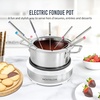 image:imageNostalgia FPS200 6Cup Stainless Steel Electric Fondue Pot with Temperature Control 6 ColorCoded Forks and Removable Pot  Perfect for Chocolate Caramel Cheese Sauces and MoreWhite