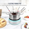image:imageNostalgia FPS200 6Cup Stainless Steel Electric Fondue Pot with Temperature Control 6 ColorCoded Forks and Removable Pot  Perfect for Chocolate Caramel Cheese Sauces and MoreAqua