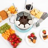 image:imageNostalgia FPS200 6Cup Stainless Steel Electric Fondue Pot with Temperature Control 6 ColorCoded Forks and Removable Pot  Perfect for Chocolate Caramel Cheese Sauces and MoreAqua
