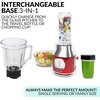 image:imageNostalgia KoolAid Slush N Go Personal Blender for Smoothies Slushies Shakes and Fruit Blends Includes Two 15 Oz Travel Bottles Cup Lid and Reusable Straw BlueRed Blender