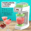 image:imageNostalgia KoolAid Slush N Go Personal Blender for Smoothies Slushies Shakes and Fruit Blends Includes Two 15 Oz Travel Bottles Cup Lid and Reusable Straw BlueTaco Tuesday Margarita Machine Green