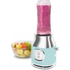 image:imageNostalgia KoolAid Slush N Go Personal Blender for Smoothies Slushies Shakes and Fruit Blends Includes Two 15 Oz Travel Bottles Cup Lid and Reusable Straw BlueAqua Blender
