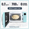 image:imageNostalgia Modern Retro Compact Countertop Microwave Oven  07 Cu Ft  700Watts with LED Digital Display  Child Lock  Easy Clean Interior  LavenderAqua