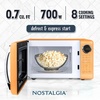 image:imageNostalgia Modern Retro Compact Countertop Microwave Oven  07 Cu Ft  700Watts with LED Digital Display  Child Lock  Easy Clean Interior  LavenderOrange