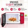 image:imageNostalgia Modern Retro Compact Countertop Microwave Oven  07 Cu Ft  700Watts with LED Digital Display  Child Lock  Easy Clean Interior  LavenderRed