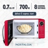 image:imageNostalgia Modern Retro Compact Countertop Microwave Oven  07 Cu Ft  700Watts with LED Digital Display  Child Lock  Easy Clean Interior  LavenderRed