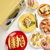 image:imageNostalgia Modern Retro Compact Countertop Microwave Oven  07 Cu Ft  700Watts with LED Digital Display  Child Lock  Easy Clean Interior  LavenderYellow