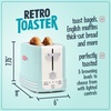 image:imageNostalgia New and Improved Wide 2Slice Toaster Perfect For Bread English Muffins Bagels 5 Browning Levels With Crumb Tray amp Cord Storage AquaAqua