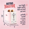 image:imageNostalgia New and Improved Wide 2Slice Toaster Perfect For Bread English Muffins Bagels 5 Browning Levels With Crumb Tray amp Cord Storage AquaPink