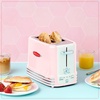 image:imageNostalgia New and Improved Wide 2Slice Toaster Perfect For Bread English Muffins Bagels 5 Browning Levels With Crumb Tray amp Cord Storage AquaPink