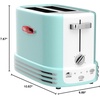 image:imageNostalgia New and Improved Wide 2Slice Toaster Perfect For Bread English Muffins Bagels 5 Browning Levels With Crumb Tray amp Cord Storage AquaTurqoise