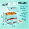 image:imageNostalgia Oscar Mayer DinerStyle Hot Dog Steamer and Bun Warmer 8 Hot Dog and 4 Bun Capacity Steam Bratwursts Sausages Vegetables Fish Dumplings YellowAqua Steamer