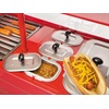 image:imageNostalgia Oscar Mayer Hot Dog Ferris Wheel  Retro Style Hot Dog Roller Cart Toaster  Classic 6Piece Grill Machine with Bun Warmer Push Handle Wheels Transparent Housing Storage CompartmentRed