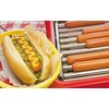 image:imageNostalgia Oscar Mayer Hot Dog Ferris Wheel  Retro Style Hot Dog Roller Cart Toaster  Classic 6Piece Grill Machine with Bun Warmer Push Handle Wheels Transparent Housing Storage CompartmentRed