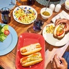 image:imageNostalgia Oscar Mayer Hot Dog Ferris Wheel  Retro Style Hot Dog Roller Cart Toaster  Classic 6Piece Grill Machine with Bun Warmer Push Handle Wheels Transparent Housing Storage CompartmentYellow