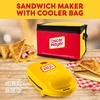 image:imageNostalgia Oscar Mayer Sandwich Maker with Beverage Cooler Bag 5Inch Nonstick Cooking Surface with Indicator Lights and Lock Feature Lunch and Beverage Tote Included Yellow