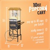 image:imageNostalgia Popcorn Maker Machine  Professional Cart With 10 Oz Kettle Makes Up to 40 Cups  Vintage Lincoln Popper Popcorn Machine Movie Theater Style  BlackBlack