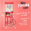 image:imageNostalgia Popcorn Maker Machine  Professional Cart With 10 Oz Kettle Makes Up to 40 Cups  Vintage Lincoln Popper Popcorn Machine Movie Theater Style  BlackRed Candy Cart