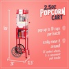 image:imageNostalgia Popcorn Maker Machine  Professional Cart With 25 Oz Kettle Makes Up to 10 Cups  Vintage Popcorn Machine Movie Theater Style  Red amp WhiteMetallic Red