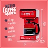 image:imageNostalgia Retro 12Cup Programmable Coffee Maker With LED Display Automatic ShutOff amp Keep Warm PauseAndServe Function AquaRed
