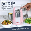 image:imageNostalgia Retro Electric Can Opener for Kitchen with Magnetic Lid Remover Knife Sharpener and Soda or Beer Bottle Opener RedPink