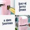 image:imageNostalgia Retro Electric Can Opener for Kitchen with Magnetic Lid Remover Knife Sharpener and Soda or Beer Bottle Opener RedPink