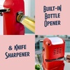 image:imageNostalgia Retro Electric Can Opener for Kitchen with Magnetic Lid Remover Knife Sharpener and Soda or Beer Bottle Opener RedRed