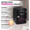 image:imageNostalgia Retro Mini Fridge and Heater  6Can Capacity 12Volt Power Adapter Carry Handle and Display Window  Perfect for Home Office Car or Dorm Room  BlackBlack Dry Erase
