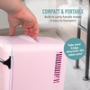 image:imageNostalgia Retro Mini Fridge and Heater  6Can Capacity 12Volt Power Adapter Carry Handle and Display Window  Perfect for Home Office Car or Dorm Room  BlackPink